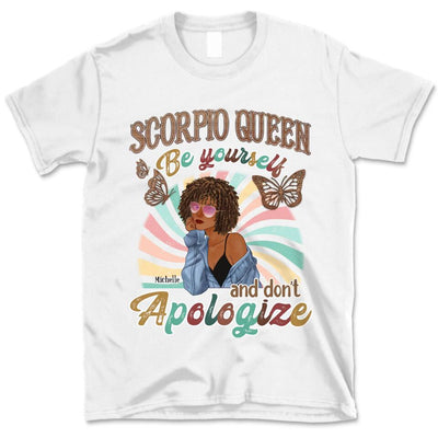 Scorpio Be Yourself Retro Vintage Personalized November Birthday Gift For Her Custom Birthday Gift Black Queen Customized October Birthday T-Shirt Hoodie Dreameris