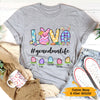 Love Grandma Life Bunny Easter Gift For Mom Grandma Nana Gigi Custom Kid's Name Personalized Mother's Day Shirt Long Sleeve Hoodie