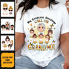 (Up to 12 Kids) Dolls Chibi Sunflower Gift For Mom Grandma Nana Gigi Custom Name Personalized Mother's Day Shirt Long Sleeve Hoodie