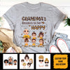 (Up to 9 Kids) Dolls Chibi Bee Happy Gift For Mom Grandma Nana Gigi Custom Title & Name Personalized Mother's Day Shirt Long Sleeve Hoodie