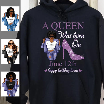 (Custom Birth Date) March Girl Personalized March Birthday Gift For Her Black Queen Custom Birthday Shirt March Girl Hoodie Dreameris