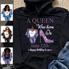 (Custom Birth Date) March Girl Personalized March Birthday Gift For Her Black Queen Custom Birthday Shirt March Girl Hoodie Dreameris