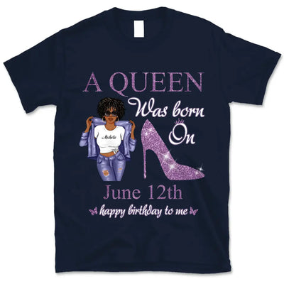 (Custom Birth Date) May Girl Personalized May Birthday Gift For Her Black Queen Custom Birthday Shirt May Girl Hoodie Dreameris