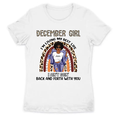 December Girl Boho Rainbow Leopard Personalized December Birthday Gift For Her Black Queen Custom December Birthday Shirt