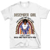 December Girl Boho Rainbow Leopard Personalized December Birthday Gift For Her Black Queen Custom December Birthday Shirt