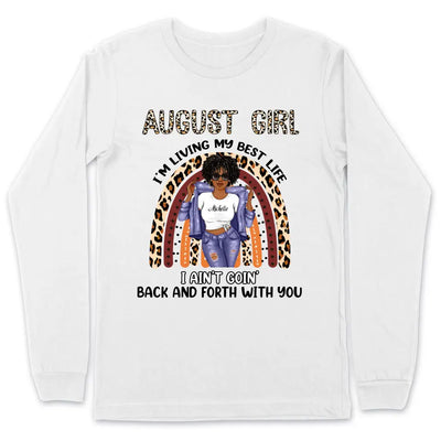 August Girl Boho Rainbow Leopard Personalized August Birthday Gift For Her Black Queen Custom August Birthday Shirt