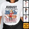 Personalized Custom August  Birthday Shirt American Football Mom American Football Lovers Gift Sport Mom August Shirts For Women