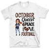 Personalized Custom October Birthday Shirt American Football Mom American Football Lovers Gift Sport Mom October  Shirts For Women