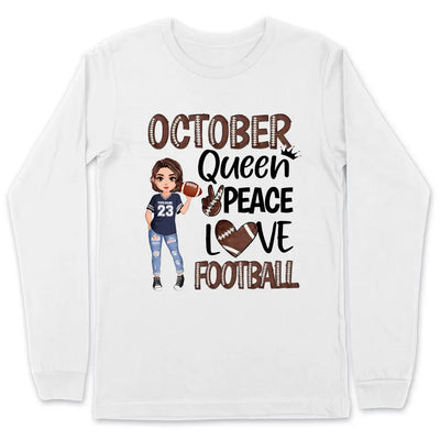 Personalized Custom October Birthday Shirt American Football Mom American Football Lovers Gift Sport Mom October  Shirts For Women