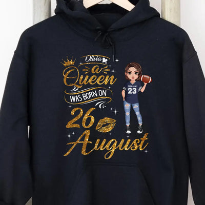 Personalized Custom August Birthday Shirt American Football Mom American Football Lovers Gift Sport Mom August Shirts For Women