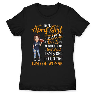 Personalized Custom April Birthday Shirt American Football Mom American Football Lovers Gift Sport Mom April Shirts For Women