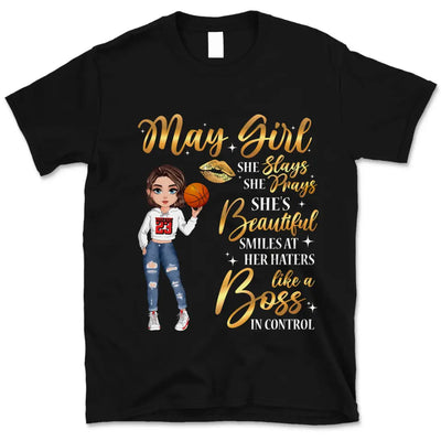 Personalized Custom May Birthday Shirt Basketball Mom Basketball Lovers Gift Sport Mom May Shirts For Women