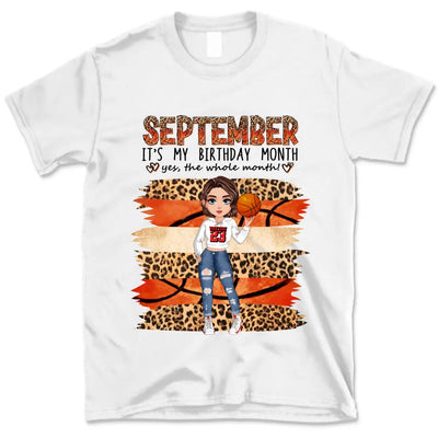 Personalized Custom September Birthday Shirt Basketball Mom Basketball Lovers Gift Sport Mom September Shirts For Women