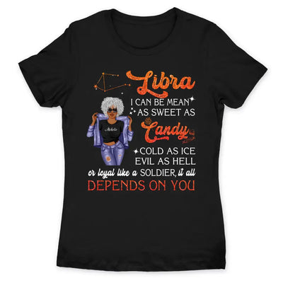 Libra Personalized October Birthday Gift For Her Custom Birthday Gift Black Queen Customized September Birthday T-Shirt Hoodie Dreameris
