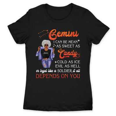 Gemini Personalized June Birthday Gift For Her Custom Birthday Gift Black Queen Customized May Birthday T-Shirt Hoodie Dreameris