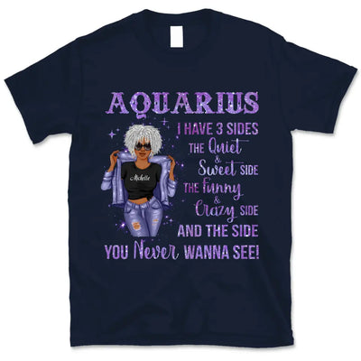 Zodiac Aquarius Personalized February Birthday Gift For Her Custom Birthday Gift Customized January Birthday T-Shirt Hoodie Dreameris