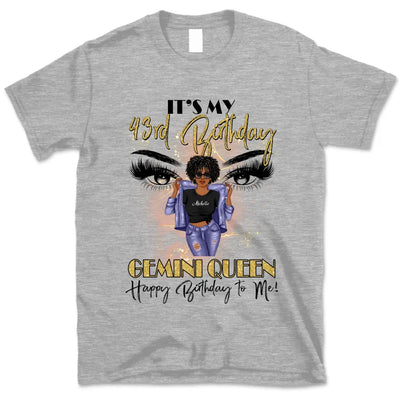 (Custom Birthyear) Gemini Queen Personalized May Birthday Gift For Her Custom Birthday Gift Black Queen Customized June Birthday T-Shirt Hoodie Dreameris