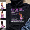 Pisces Girl Personalized March Birthday Gift For Her Custom Birthday Gift Black Queen Customized February Birthday T-Shirt Hoodie Dreameris