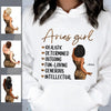 Zodiac Aries Personalized March Birthday Gift For Her Custom Birthday Gift Black Queen Customized April Birthday T-Shirt Hoodie Dreameris