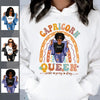 Zodiac Capricorn Personalized January Birthday Gift For Her Custom Birthday Gift Black Queen Customized December Birthday T-Shirt Hoodie Dreameris