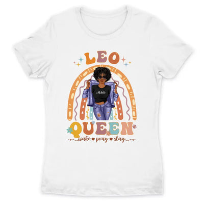 Zodiac Leo Personalized July Birthday Gift For Her Custom Birthday Gift Black Queen Customized August Birthday T-Shirt Hoodie Dreameris