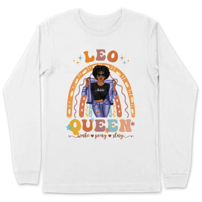 Zodiac Leo Personalized July Birthday Gift For Her Custom Birthday Gift Black Queen Customized August Birthday T-Shirt Hoodie Dreameris