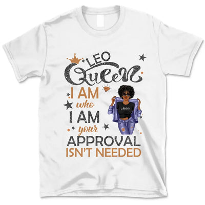 Leo Girl Personalized July Birthday Gift For Her Custom Birthday Gift Black Queen Customized August Birthday Shirt Dreameris