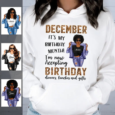 It's My Birthday December Girl Personalized December Birthday Gift For Her Custom Birthday Gift Black Queen Customized Birthday Shirt Dreameris