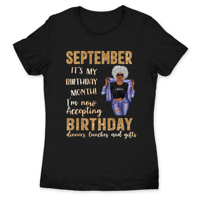 It's My Birthday September Girl Personalized September Birthday Gift For Her Custom Birthday Gift Customized Birthday Shirt Dreameris