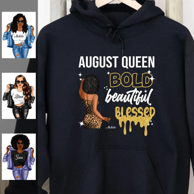 Bold Beautiful Blessed August Girl Personalized August Birthday Gift For Her Custom Birthday Gift Customized Birthday Shirt Dreameris