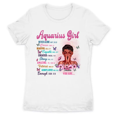 Aquarius Christian God Says You Are Personalized January Birthday Gift For Her Custom Birthday Gift Black Queen Customized February Birthday T-Shirt Hoodie Dreameris