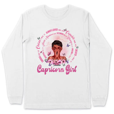 Capricorn Christian God Says You Are Personalized January Birthday Gift For Her Custom Birthday Gift Black Queen Customized December Birthday T-Shirt Hoodie Dreameris