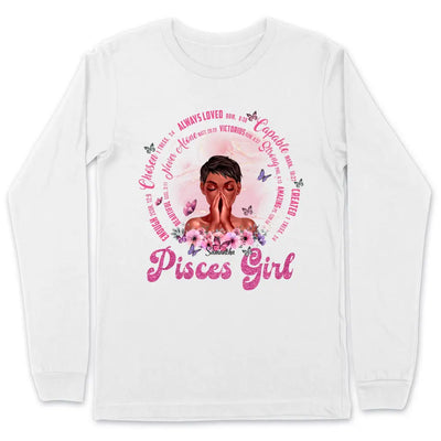 Pisces Christian God Says You Are Personalized March Birthday Gift For Her Custom Birthday Gift Black Queen Customized February Birthday T-Shirt Hoodie Dreameris