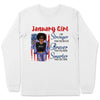 January Girl American Flag Personalized January Birthday Gift For Her Black Queen Custom January Birthday Shirt