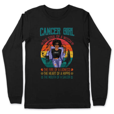 Cancer Girl Zodiac Sign Personalized July Birthday Gift For Her June Birthday Black Queen Custom July June Birthday Shirt
