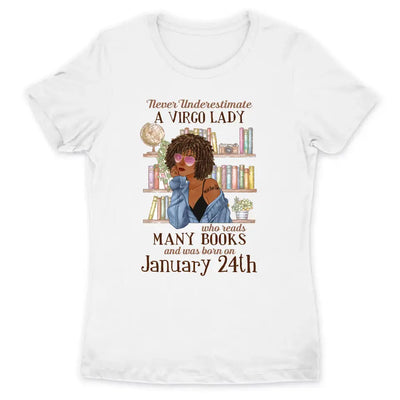 (Custom Your Birthday) Virgo Book Lovers Personalized August Birthday Gift For Her Custom Birthday Gift Black Queen Customized September Birthday T-Shirt Hoodie Dreameris