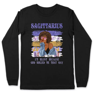 Sagittarius Personalized God Rolled Me November Birthday Gift For Her Custom Birthday Gift Black Queen Customized December Birthday T-Shirt Hoodie Dreameris