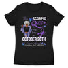 Scorpio Personalized October Birthday Gift For Her Custom Birthday Gift Black Queen Customized November Birthday T-Shirt Hoodie Dreameris
