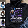 Scorpio Personalized October Birthday Gift For Her Custom Birthday Gift Black Queen Customized November Birthday T-Shirt Hoodie Dreameris