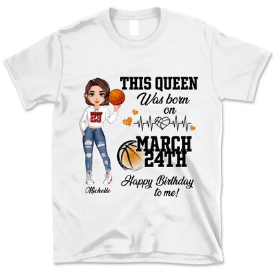 Personalized Custom March Birthday Shirt Basketball Mom Basketball Lovers Gift Sport Mom March Shirts For Women