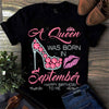 Diamond A Queen Was Born In September September Girl September Birthday Gift For Her Standard/Premium T-Shirt Hoodie