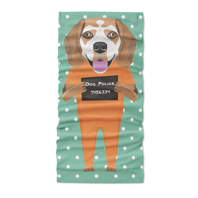 Mugshot prison clothes dog beagle - Neck Gaiter - Dreameris