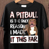 A Pitbull Is The Only Reason I Made It This Far Pitbull Dog Lovers Gift Standard/Premium T-Shirt - Dreameris