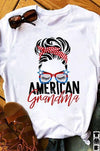 American Grandma Us Glasses Grandmother Standard Women's T-shirt - Dreameris