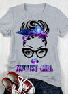 August Girl Messy Bun Purple Galaxy For Birthday  Gift Standard/Premium Women T-Shirt Hoodie - Dreameris