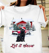 Black Cat Let It Snow Merry Christmas Gift Standard/Premium T-Shirt - Dreameris