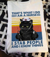 Black Cat That's What I Do I Am A Nurse I Stab People And I Know Things Standard Men T-shirt - Dreameris
