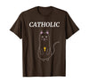 Catholic Funny Black Cat Cross Roman Catholic Christian Gift For Men Women Standard/Premium T-Shirt Hoodie - Dreameris