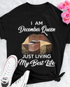 December Queen Just Living My Best Life Black Queen Birthday Gift Standard/Premium T-Shirt Hoodie - Dreameris