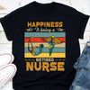 Happiness Is Being A Retired Nurse Retro Vintage Retirement Gift - Dreameris